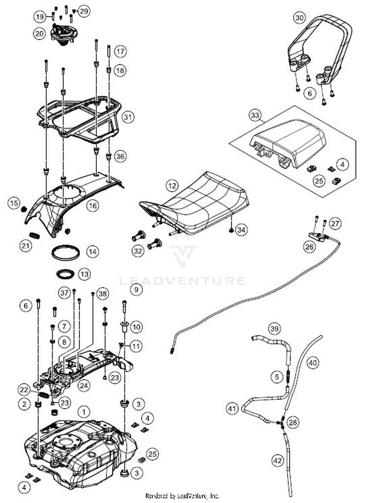 Tank, Seat 401 SVARTPILEN CHASSIS - 2018 Schematic