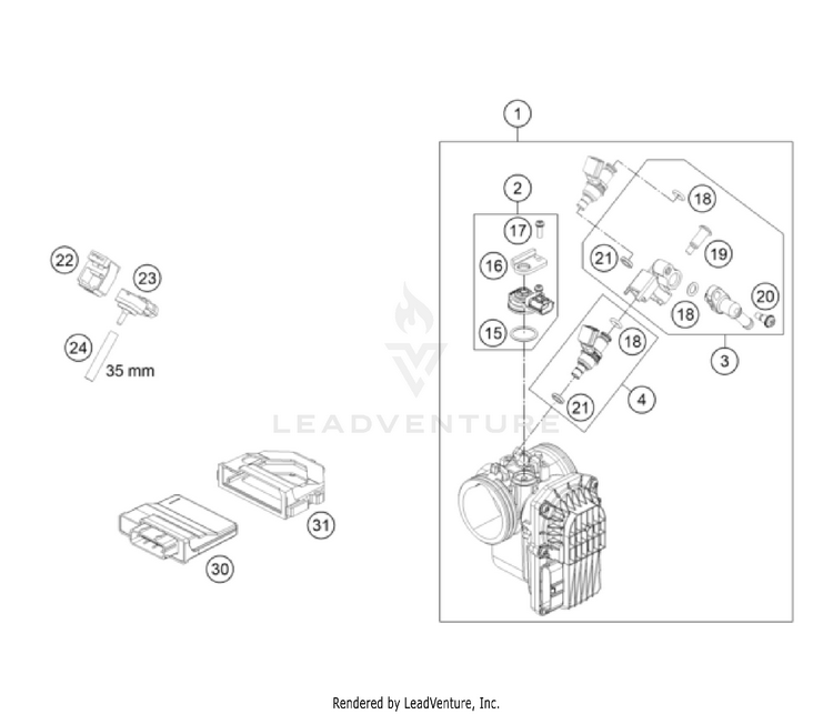 Throttle Body 701 FE/FS US Engine - 2022 Schematic