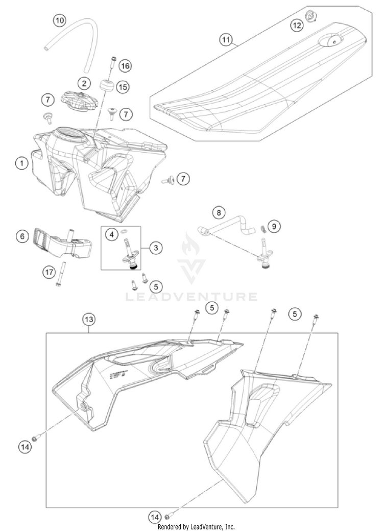 Tank, Seat TC 65 CHASSIS - 2025 Schematic