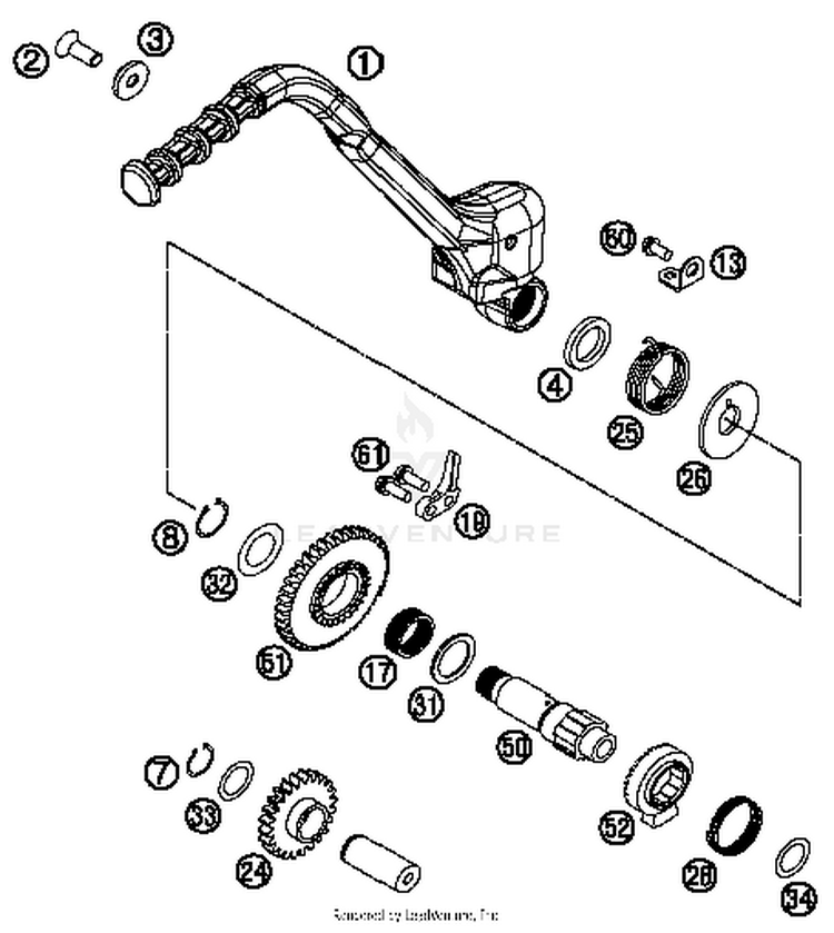 Kick Starter TE 300 ENGINE - 2014 Schematic