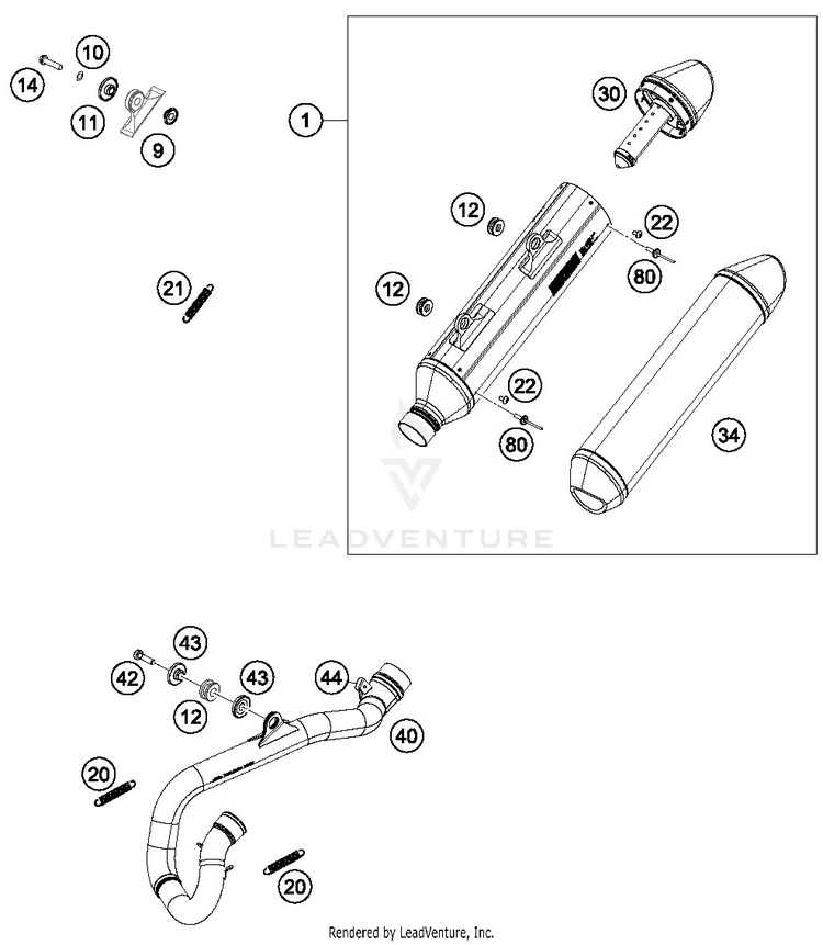 Exhaust System FE 250 CHASSIS - 2019 Schematic