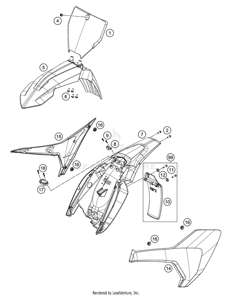 Mask, Fenders TC 65 CHASSIS - 2020 Schematic