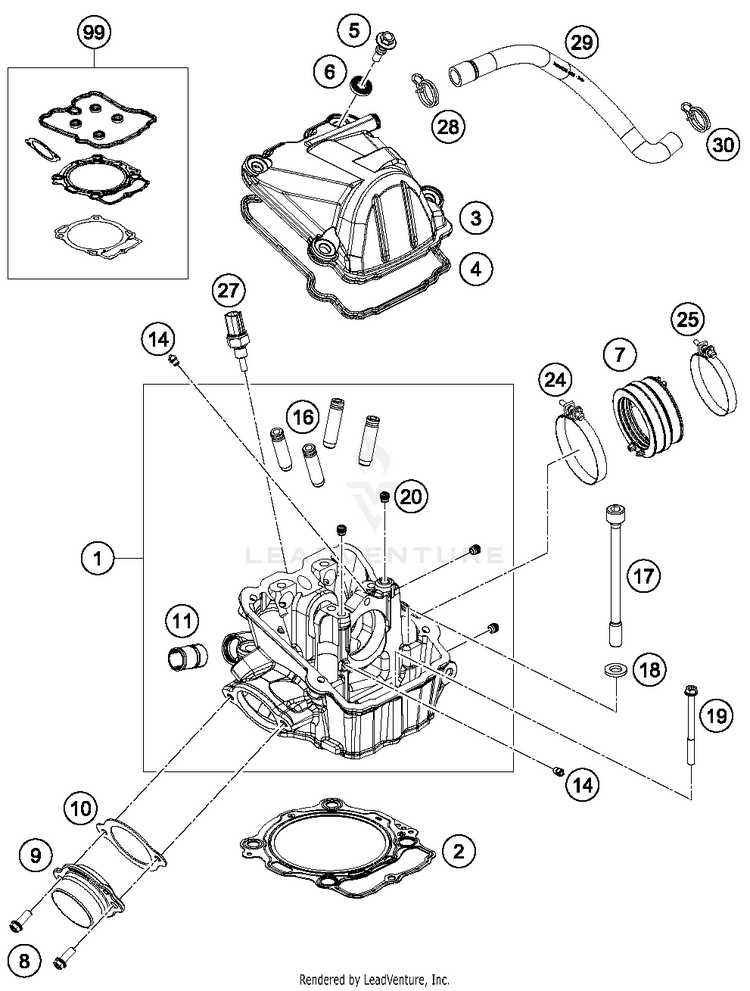 Cylinder Head FC 450 ENGINE - 2018 Schematic