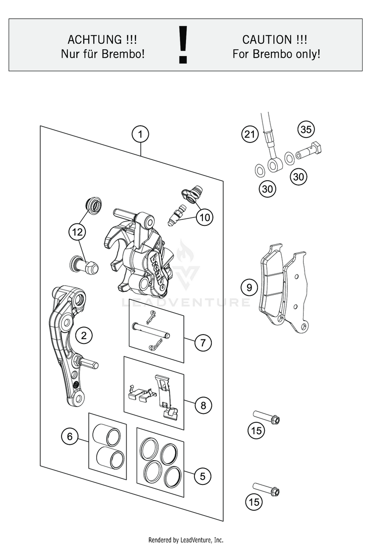 Front Brake Caliper FC 350 CHASSIS - 2020 Schematic