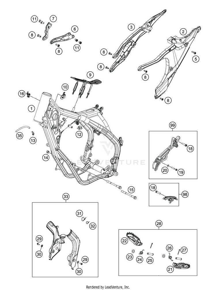 Frame TC 125 CHASSIS - 2020 Schematic