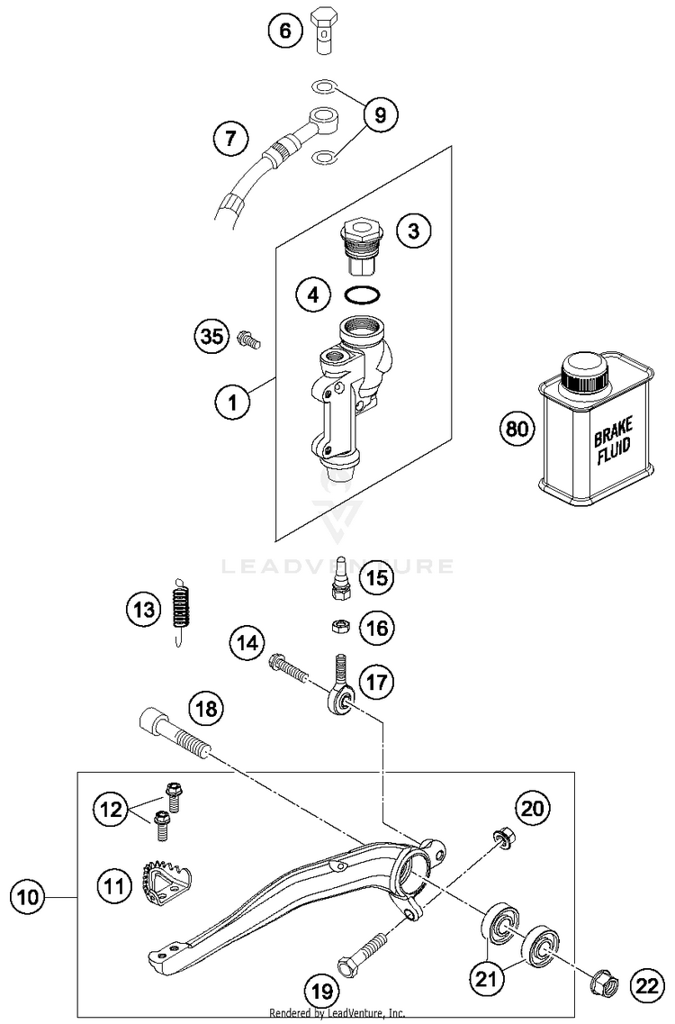 Rear Brake Control FE 350 CHASSIS - 2015 Schematic