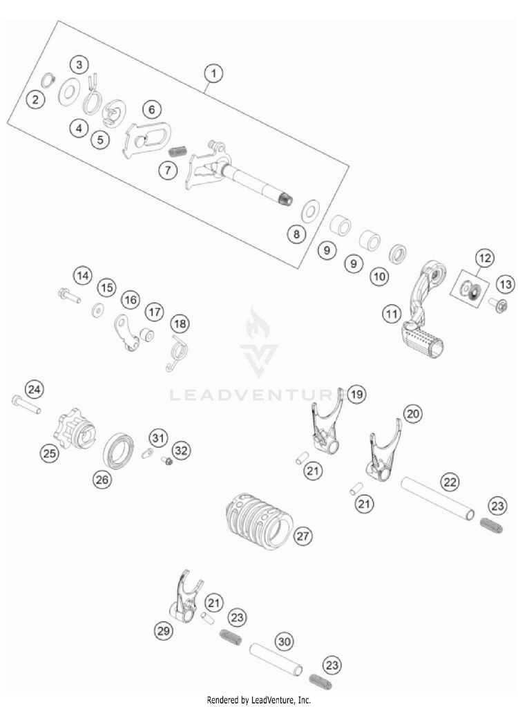 Shifting Mechanism TC 85 Engine - 2022 Schematic