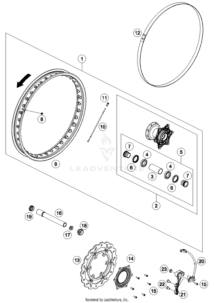 Front Wheel 701 ENDURO CHASSIS - 2016 Schematic