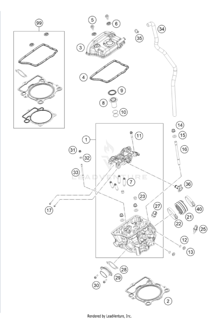 Cylinder Head FC 250 Rockstar Ed. Engine - 2022 Schematic