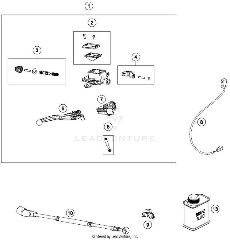 Front Brake Control FE 450 CHASSIS - 2019 Schematic