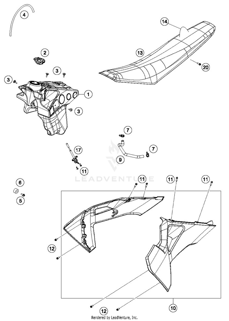 Tank, Seat TX 300 CHASSIS - 2019 Schematic