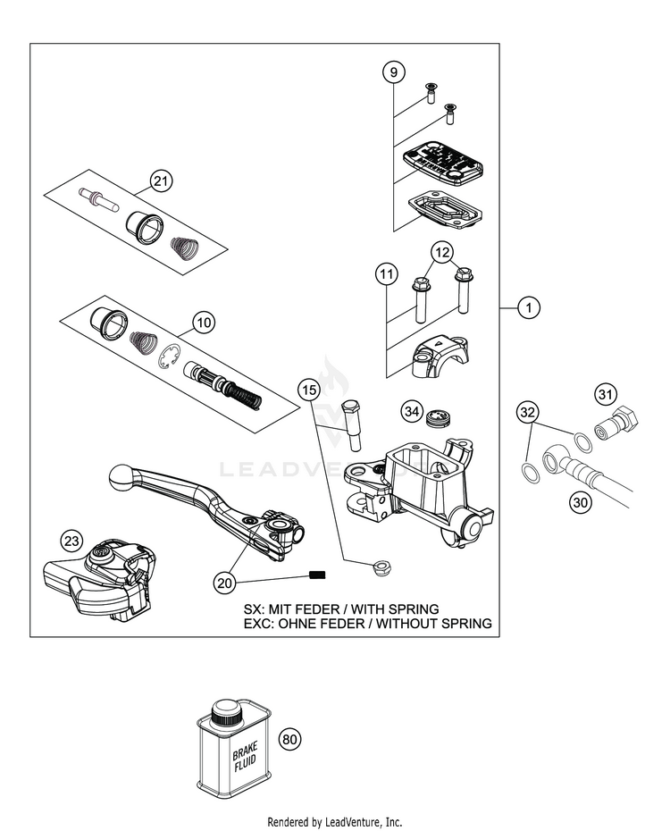 Front Brake Control TC 125 CHASSIS - 2020 Schematic
