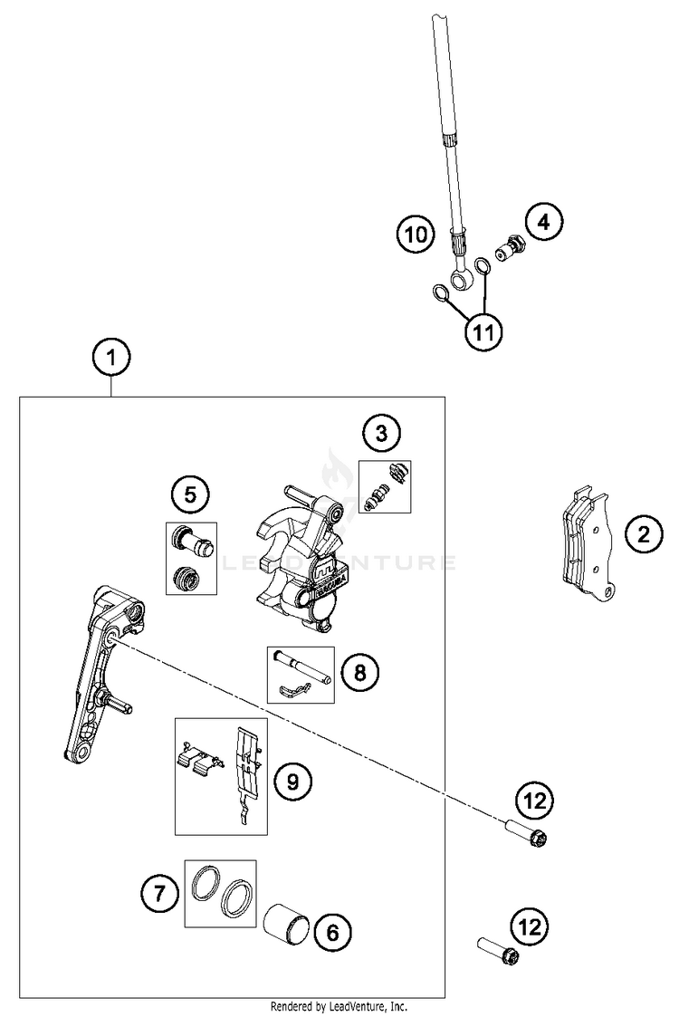 Brake Caliper Front FC 250 CHASSIS - 2018 Schematic