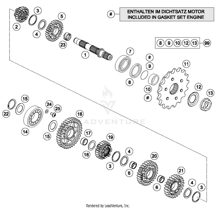 Transmission Ii - Countershaft 701 ENDURO ENGINE - 2016 Schematic