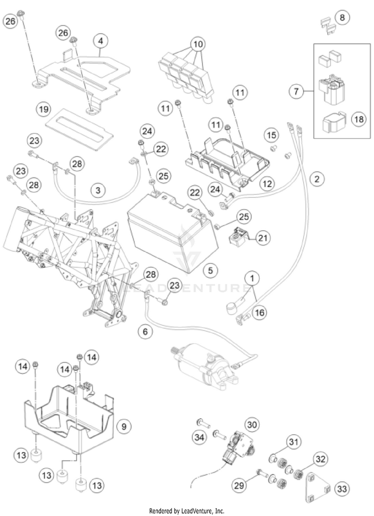 Battery 701 ENDURO US CHASSIS - 2024 Schematic