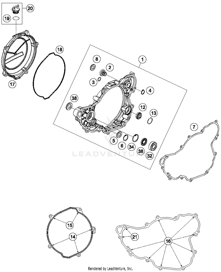 Clutch Cover FE 350 ENGINE - 2014 Schematic