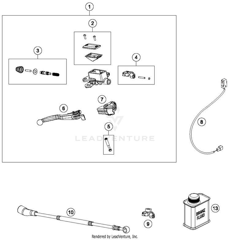 Front Brake Control FE 250 CHASSIS - 2019 Schematic