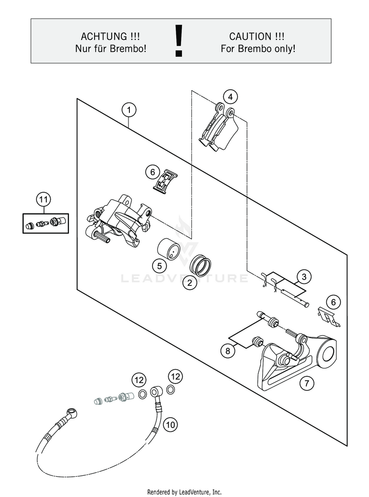 Rear Brake Caliper FC 350 CHASSIS - 2020 Schematic
