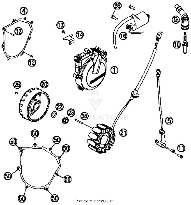 Ignition System FC 450 ENGINE - 2014 Schematic