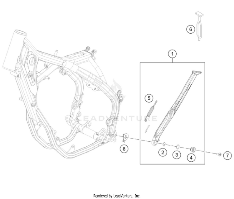 Side / Center Stand FX 350 CHASSIS - 2024 Schematic