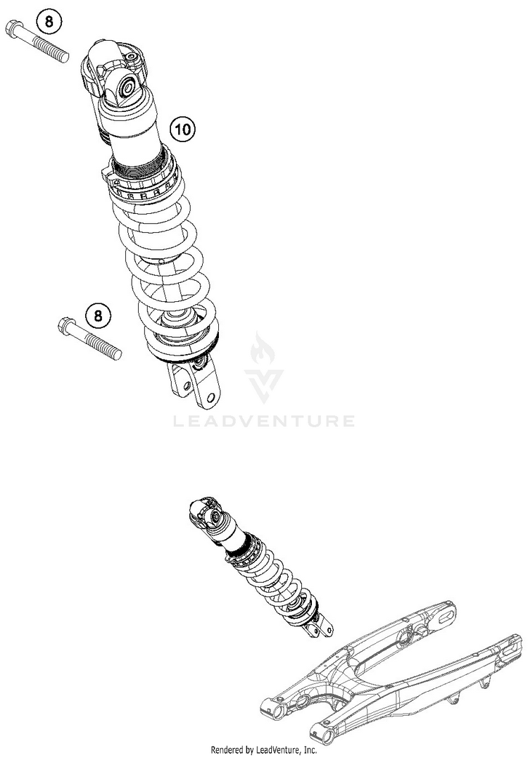 Shock Absorber TE 300i CHASSIS - 2019 Schematic