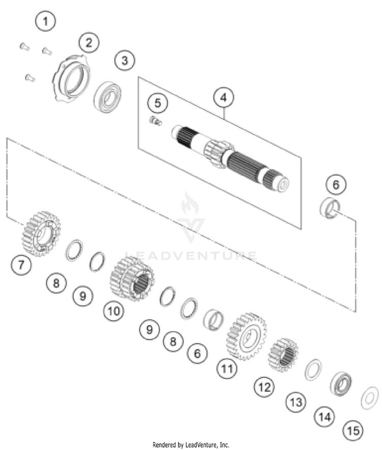 Transmission I - Main Shaft 801 Svartpilen ENGINE - 2024 Schematic