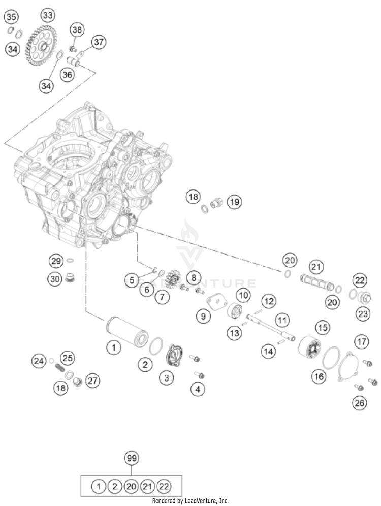 Lubricating System FC 350 ENGINE - 2024 Schematic