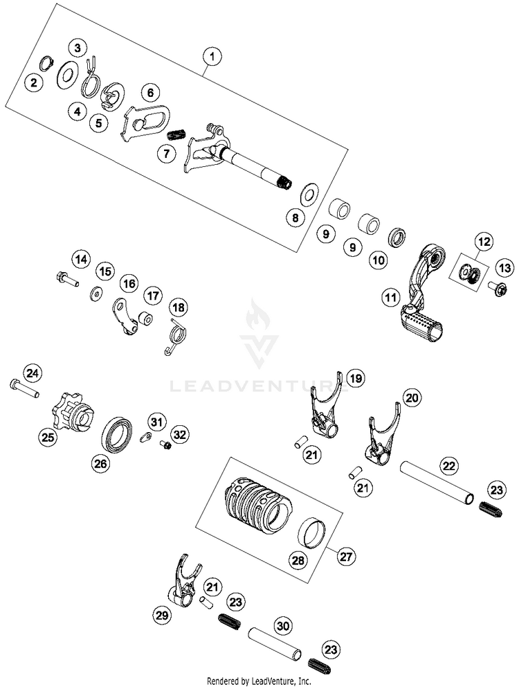 Shifting Mechanism TC 85 ENGINE - 2018 Schematic