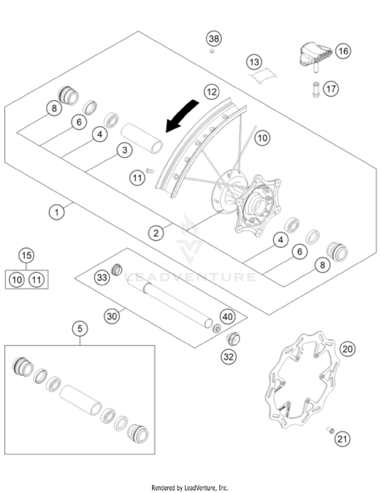 Front Wheel FC 350 CHASSIS - 2025 Schematic
