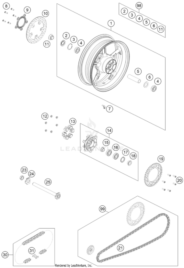 Rear Wheel SVARTPILEN 801 CHASSIS - 2024 Schematic