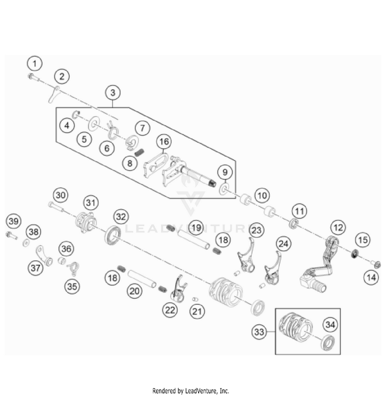 Shifting Mechanism TC 65 Engine - 2022 Schematic