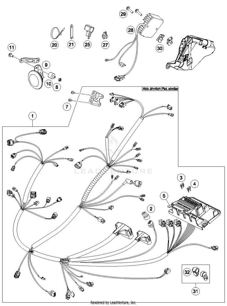 Wiring Harness 701 SUPERMOTO CHASSIS - 2016 Schematic