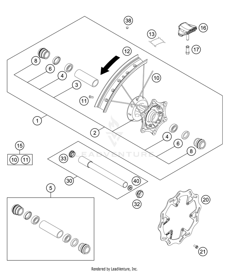Front Wheel FC 450 CHASSIS - 2021 Schematic