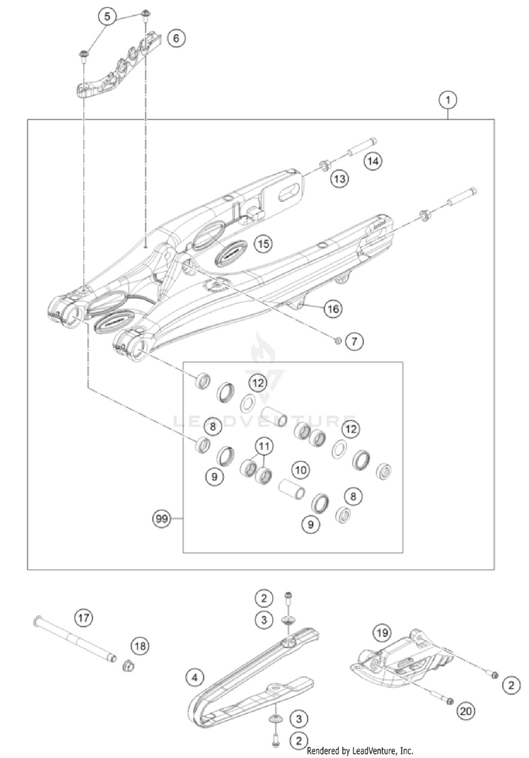 Swing Arm TC 85 17/14 CHASSIS - 2025 Schematic