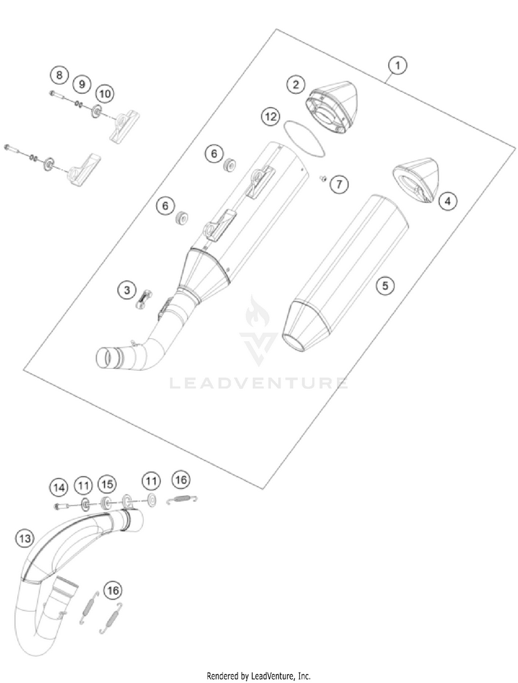 Exhaust System FC 250 ROCKSTAR EDITION US CHASSIS - 2022 Schematic