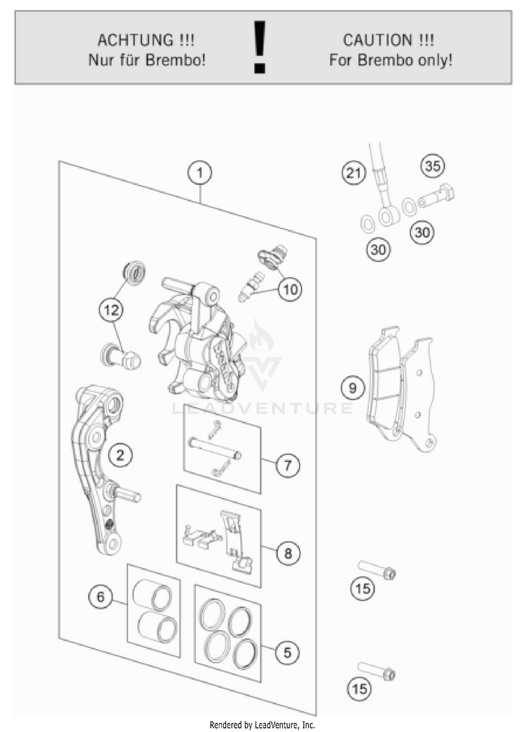 Front Brake Caliper FX 450 CHASSIS - 2022 Schematic