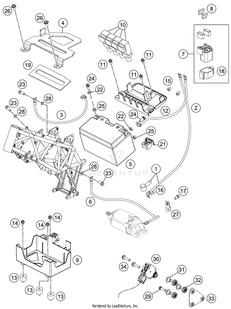 Battery 701 SUPERMOTO CHASSIS - 2020 Schematic