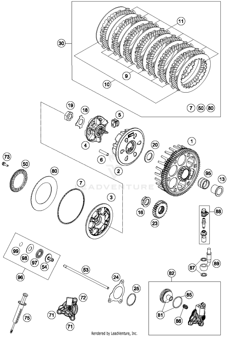Clutch FE 350 ENGINE - 2015 Schematic