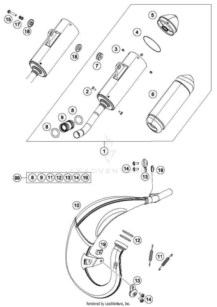 Exhaust System TC 85 CHASSIS - 2018 Schematic