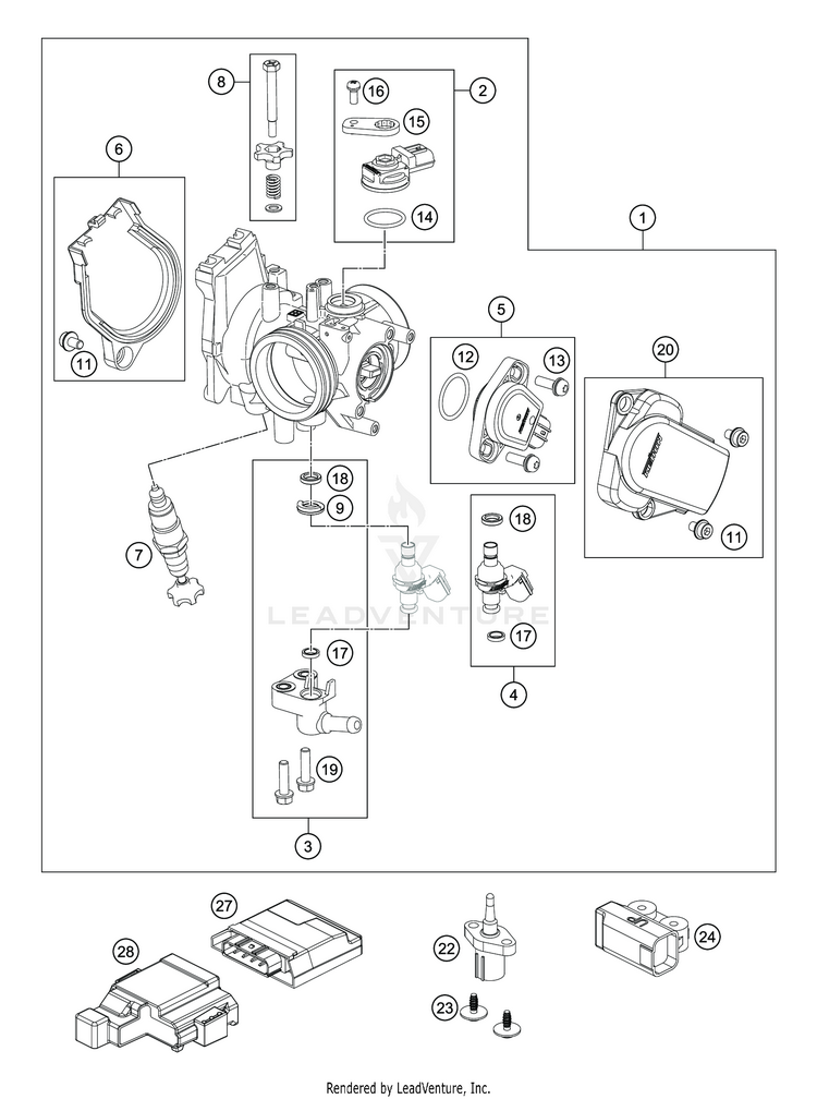 Throttle Body FC 450 ENGINE - 2020 Schematic