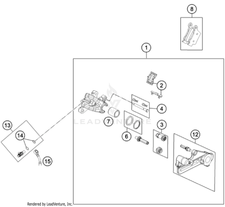 Rear Brake Caliper TC 65 CHASSIS - 2023 Schematic
