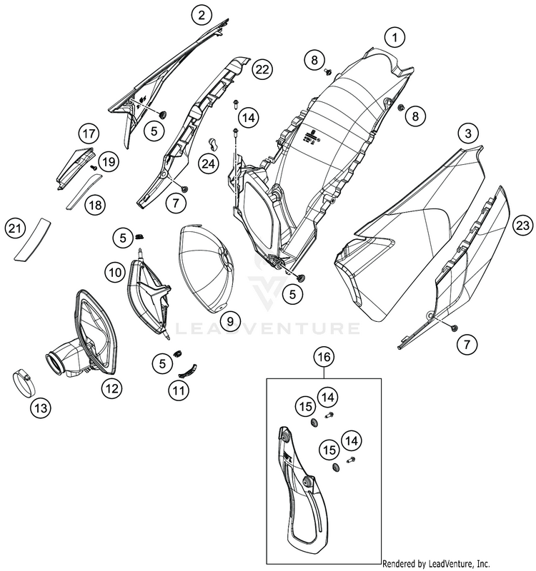 Air Filter FE 350 CHASSIS - 2020 Schematic