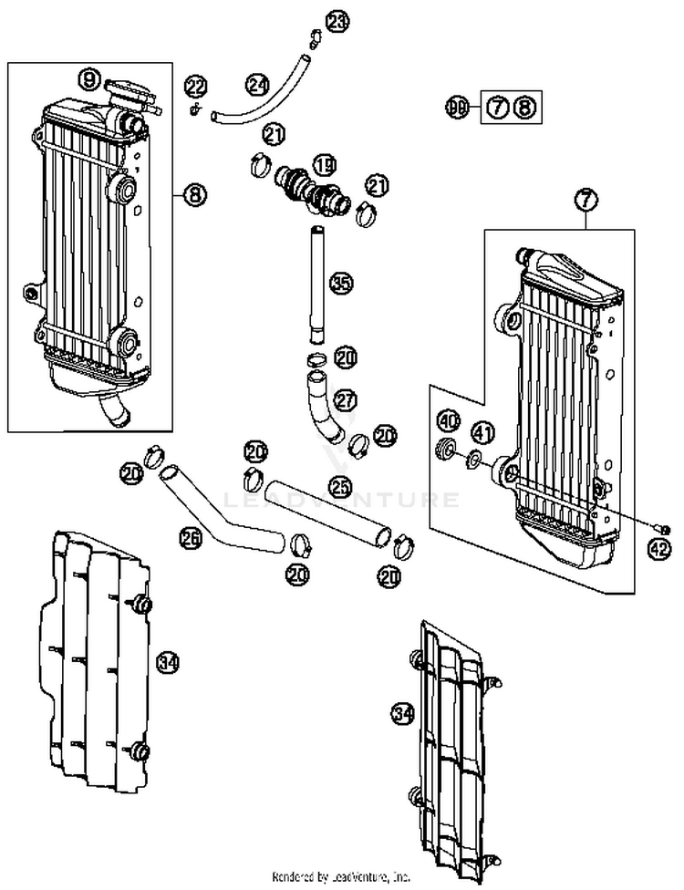Cooling System TC 125 ENGINE - 2015 Schematic