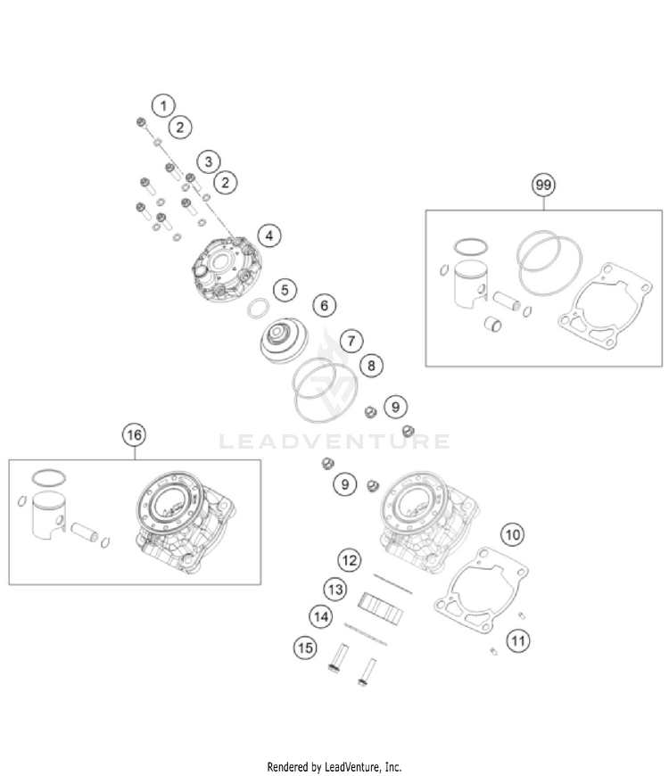 Cylinder, Cylinder Head TC 50 ENGINE - 2024 Schematic