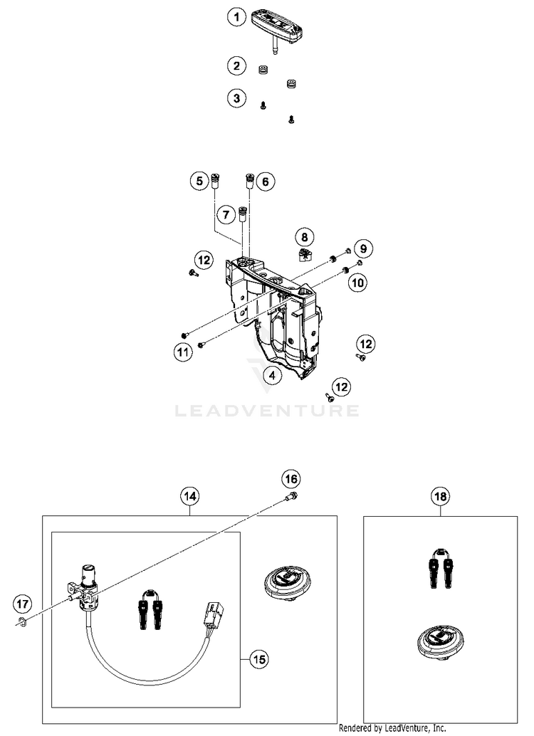 Instruments / Lock System 701 SUPERMOTO CHASSIS - 2016 Schematic