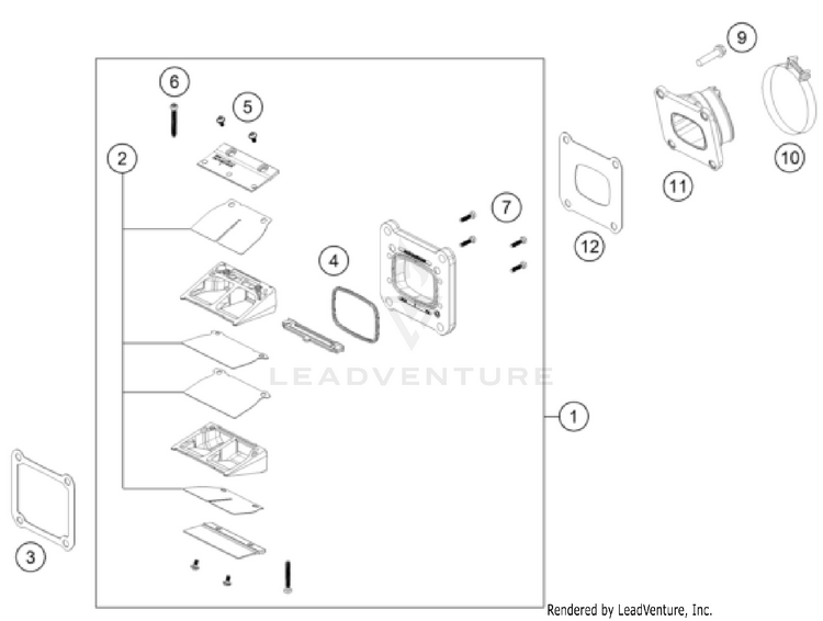 Reed Valve Case TX 300i ENGINE - 2025 Schematic