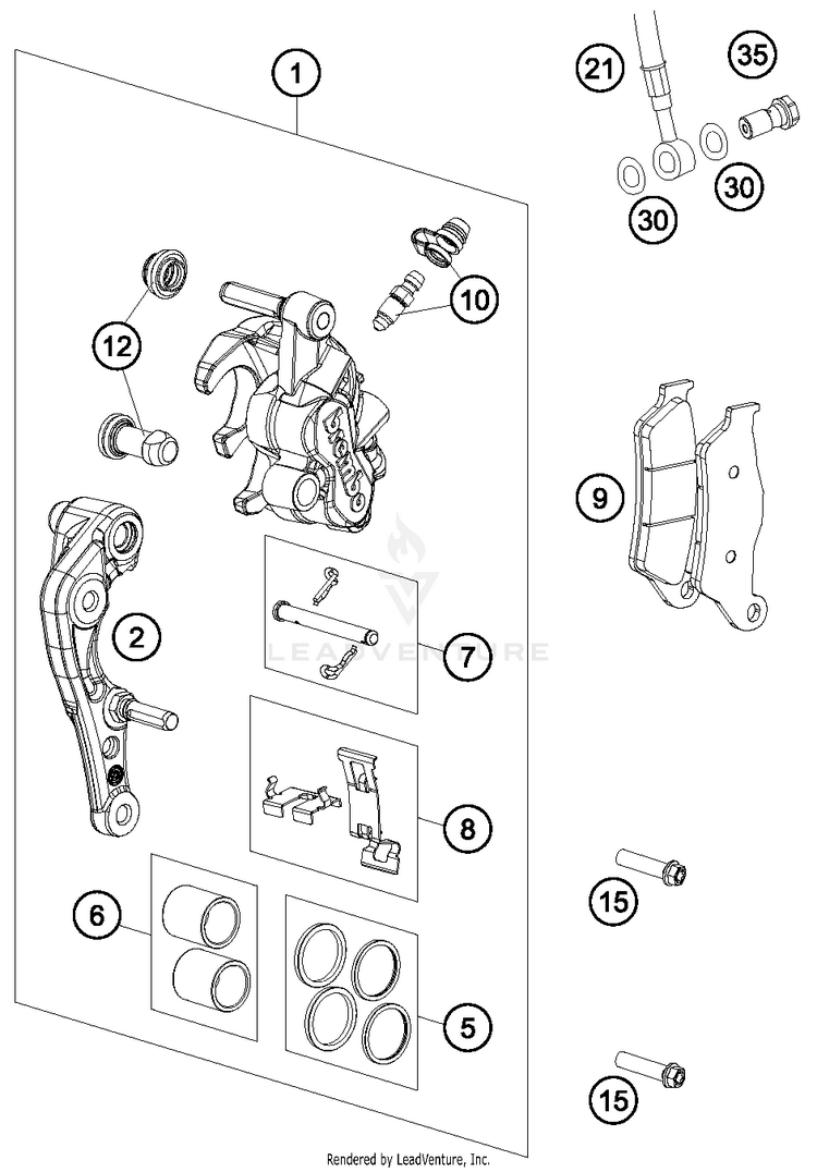 Brake Caliper Front FE 501S CHASSIS - 2016 Schematic