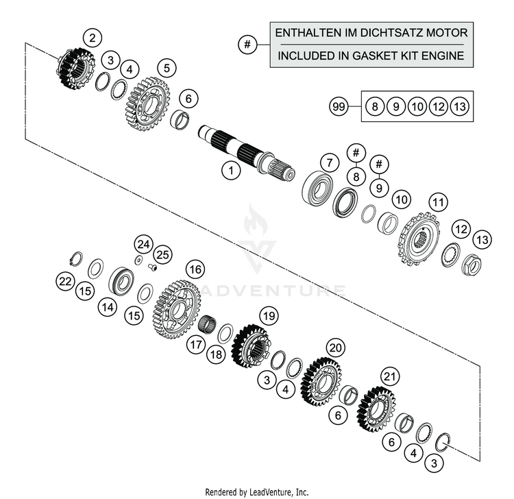 Transmission Ii - Countershaft 701 SUPERMOTO ENGINE - 2020 Schematic