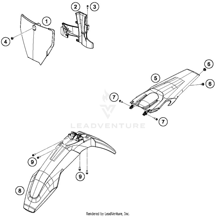 Mask, Fenders FC 450 CHASSIS - 2019 Schematic