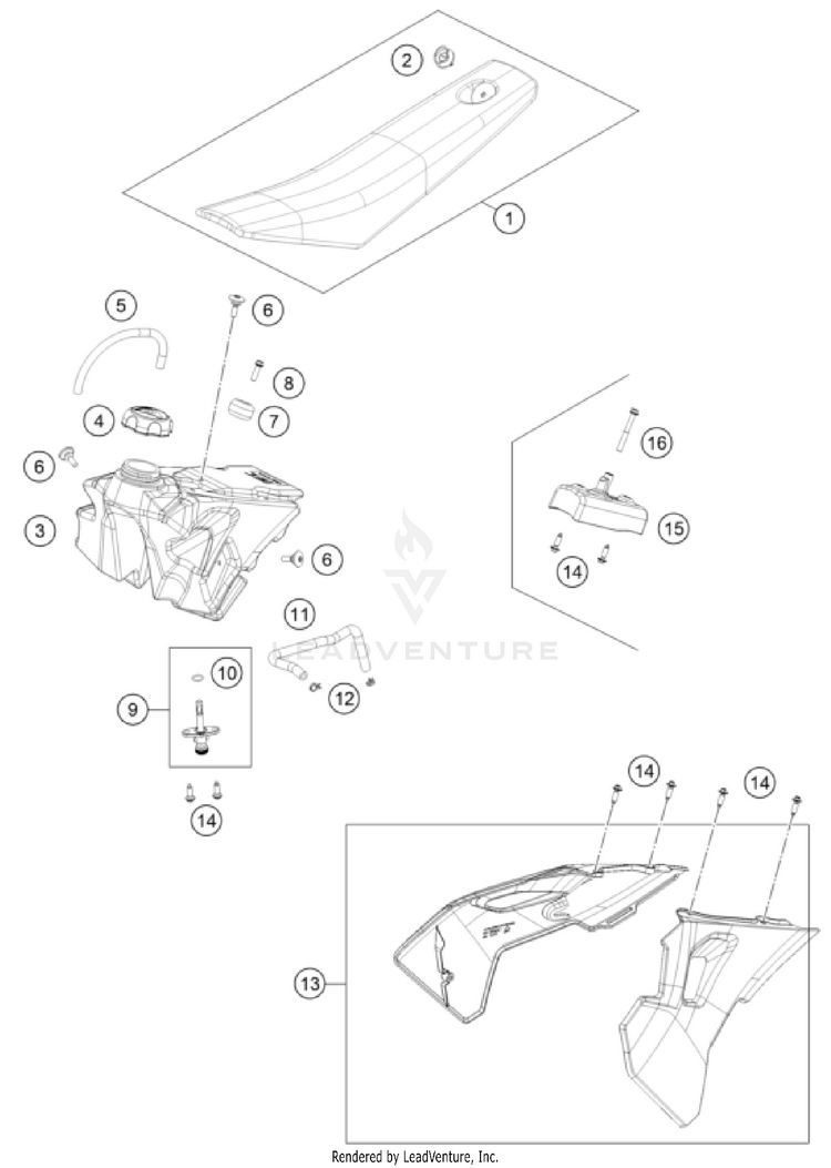 Tank, Seat TC 50 EU CHASSIS - 2024 Schematic
